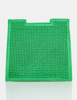 The Montez Green Diamante Square Mini Evening Bags