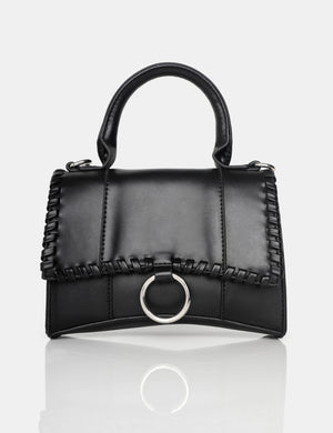 The Roxi Black Plaited Edge Mini Handbag