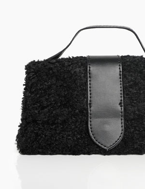 The Mika Black Shearling Mini Bag