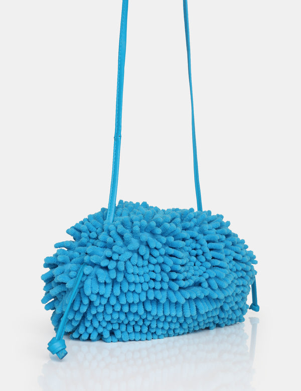 The Ausha Blue Chenille Clutch Bag