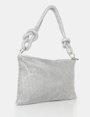 The Lillia Silver Diamante Bag