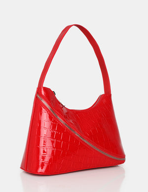 The Alba Red Croc Bag