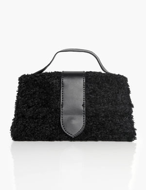 The Mika Black Shearling Mini Bag