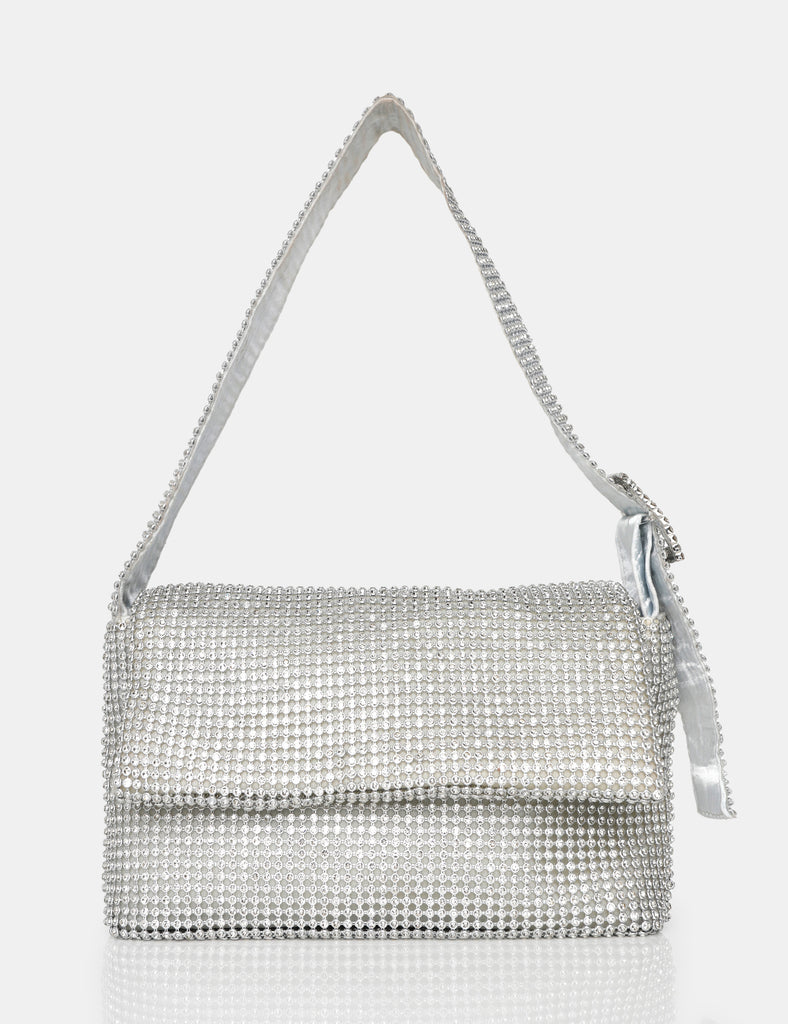 The Luella Silver Diamante Bag | Public Desire