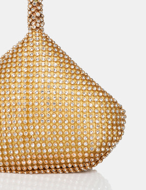 The Lavender Gold Diamante Mini Pouch Party Bag