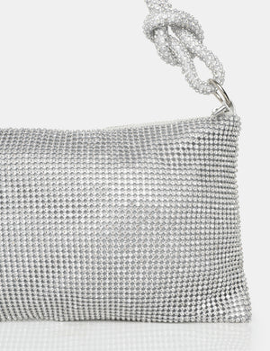 The Lillia Silver Diamante Bag