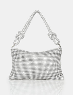 Silver shop diamante bag