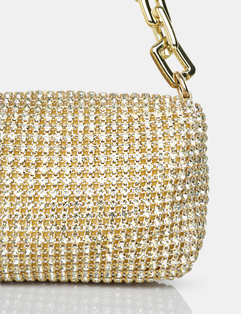 The Dakota Gold Sparkly Diamante Rhinestone Chainmail Handbag | Public ...