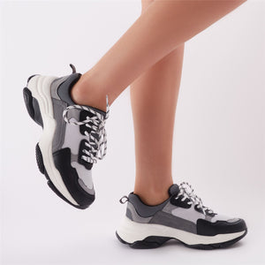 Amfo Chunky Trainers in Black & White