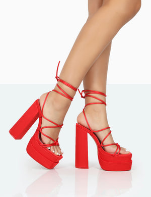 Ladies red high heels store