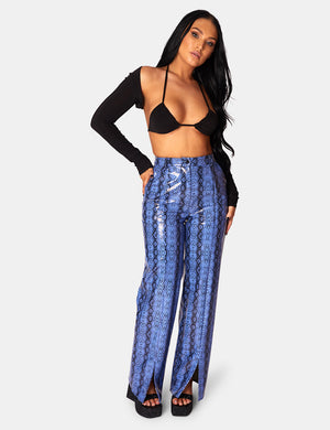 Blue snakeskin best sale pants