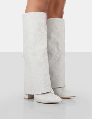 Grey sales pointed boots