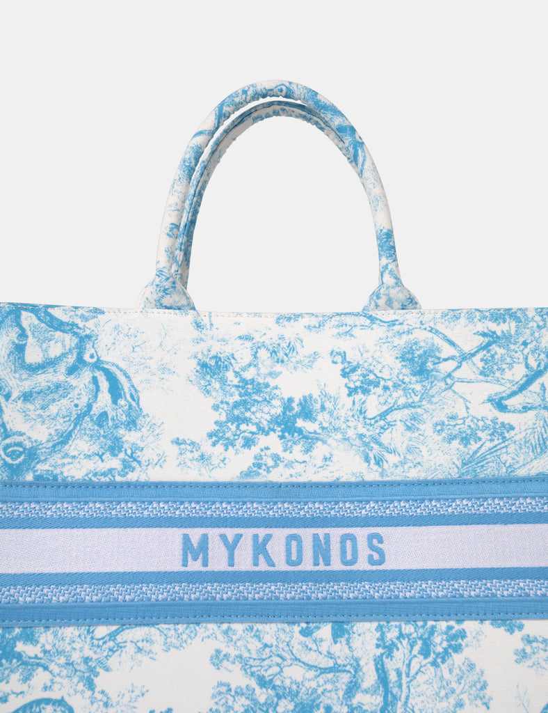 The Mykonos Baby Blue Oversized Canvas Tote Bag | Public Desire