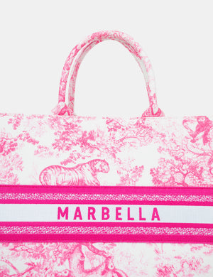 The Marbella Hot Pink Oversized Canvas Tote Bag