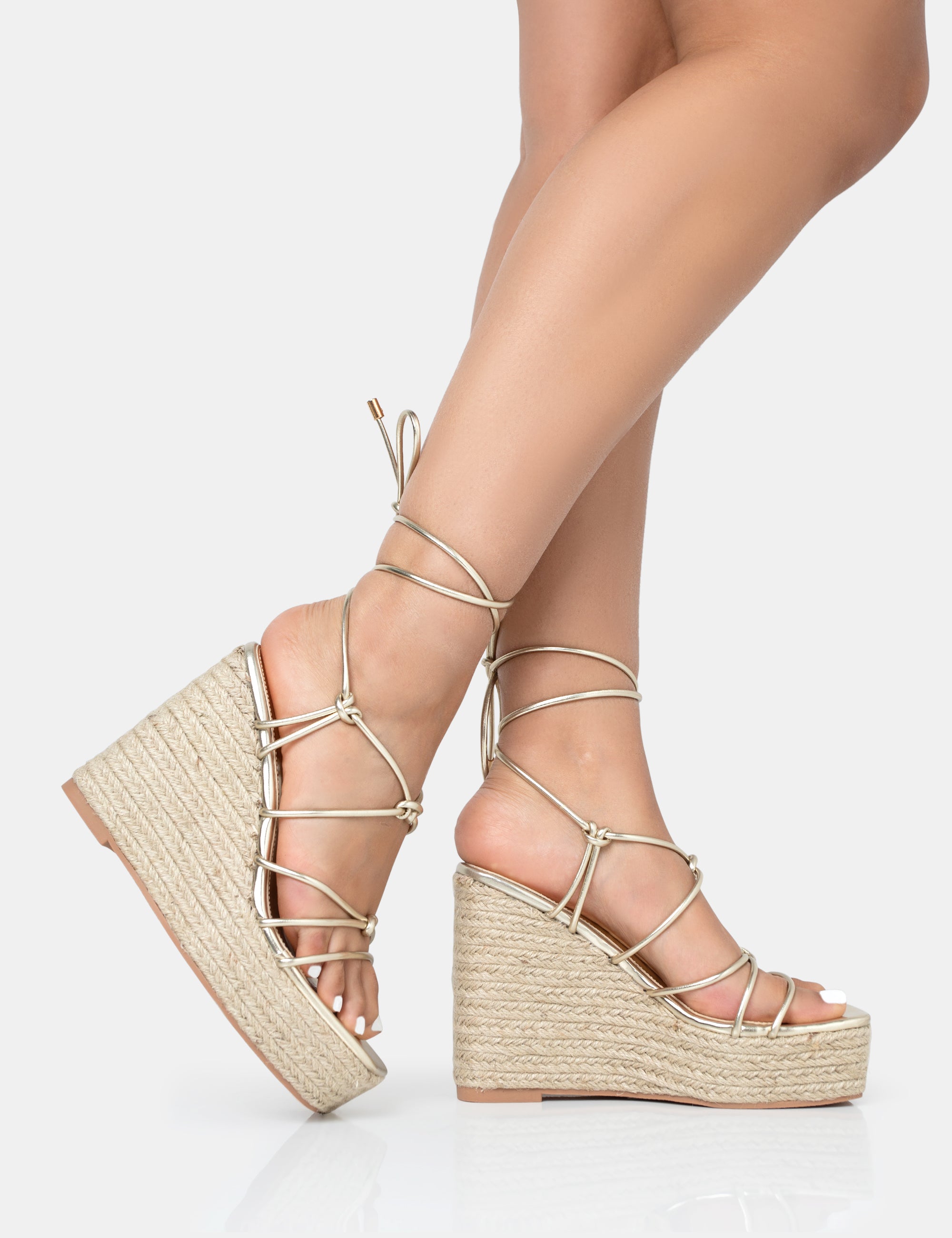 Wedge Sandals Espadrille Lace Up Sandals Islander Gold Lace Up