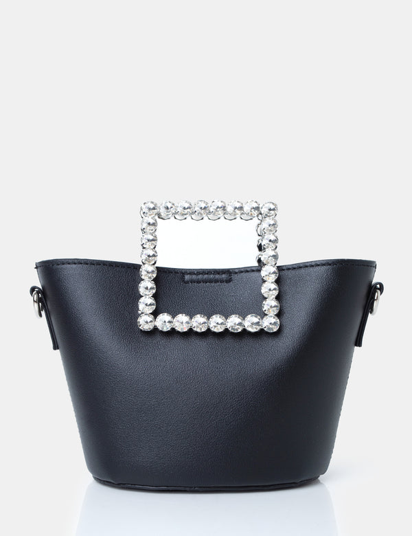 The Glam Black Pu Mini Bucket Grab Bag