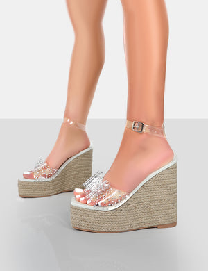 White sales patent wedges