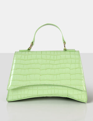 The Remmy Green Croc Mini Handbag