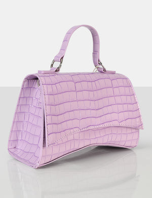The Remmy Lilac Croc Mini Handbag