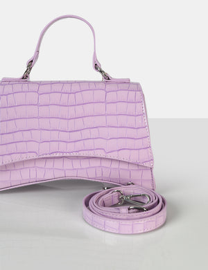 The Remmy Lilac Croc Mini Handbag