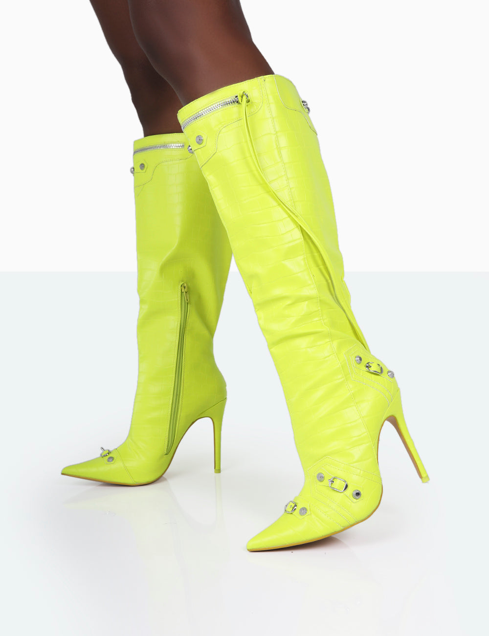 Yellow high heel boots outlet