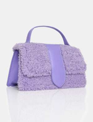 The Mika Lilac Shearling Mini Bag