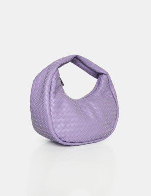 The Capsian Lilac Woven PU Grab Bag