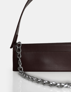 The Koa Chocolate Long Chain Detail Shoulder Bag