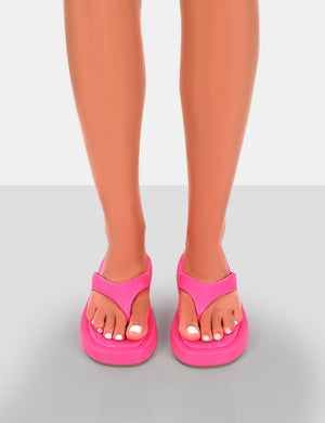 Surfs Up Pink Flatform Flip Flop Sandals