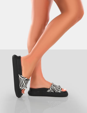 Demi Zebra Satin Slider Sandals