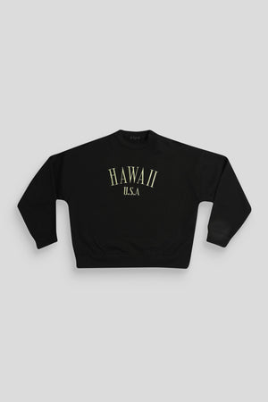 Hawaii Embroidered Sweatshirt Black