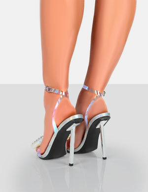 Gigi Iridescent PU Stiletto Bow Heels