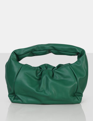 The Perla Green Grain Pu Shoulder Bag