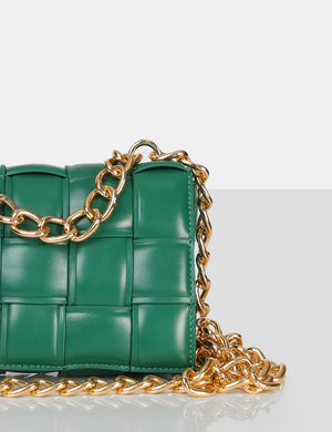 The Brodie Green Premium Woven Shoulder Bag