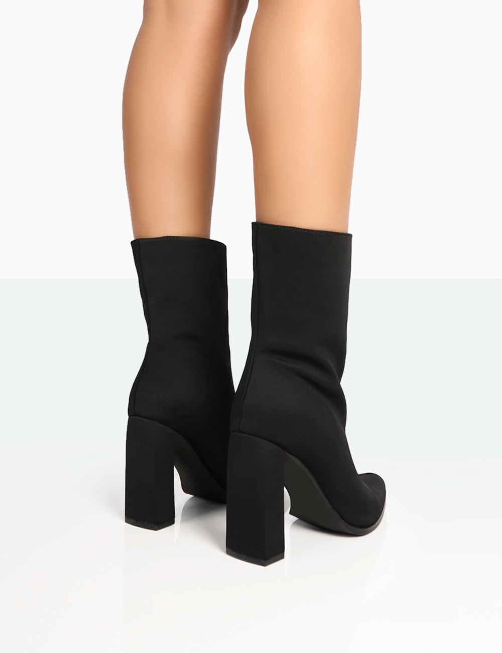 Bridget Black Block Heel Ankle Boots Public Desire