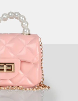 The Iddy Pink Patent Pearl Mini Bag