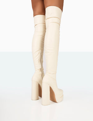 Over the knee platform heel best sale boots