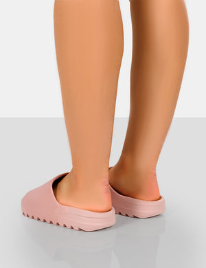 Brady Baby Pink Rubber Flat Slider Sandals