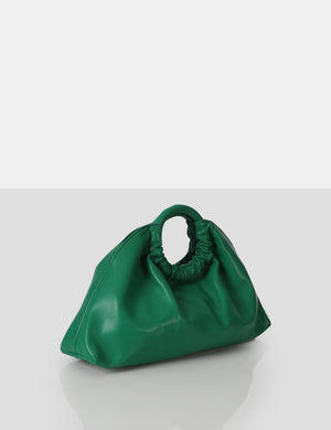 The Darcie Green Round Grab Handle Oversized Clutch Bag