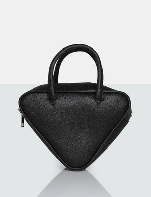 The Diana Black Glitter Triangle Grab Bag