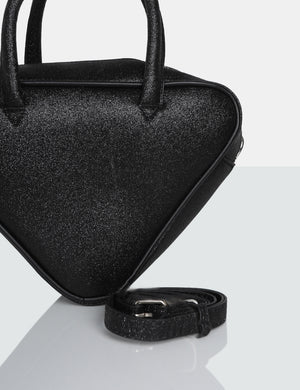 The Diana Black Glitter Triangle Grab Bag