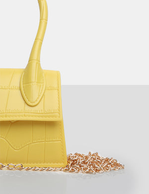 The Alora Yellow Rubber Effect Mini Bag