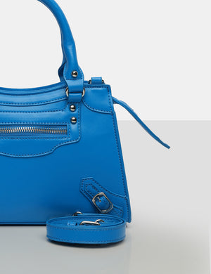 The Haven Blue Buckle Detail Medium Handbag