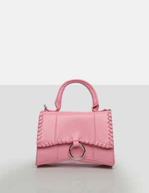 The Roxi Pink Plaited Edge Mini Handbag