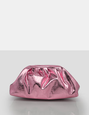 The Project Metallic Pink Clutch Bag