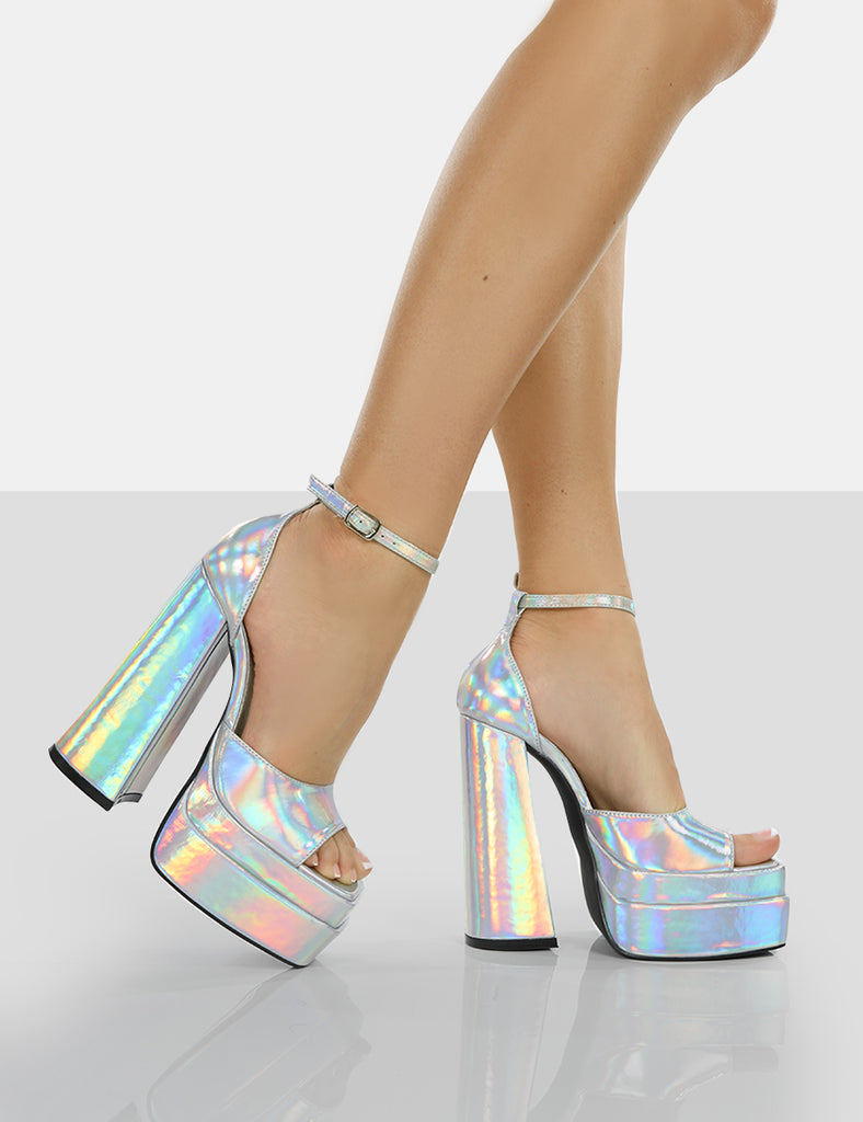 The Holographic Trend! Retro Futuristic Glam Luxe Or Kitsch? | Heels, Shoe  boots, Fashion shoes
