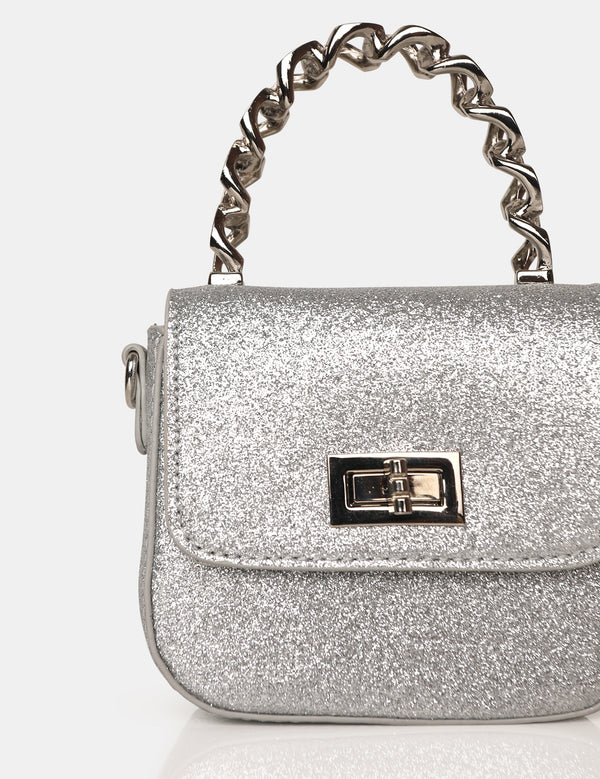 The Bridgerton Silver Glitter Mini Bag