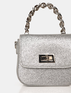 The Bridgerton Silver Glitter Mini Bag