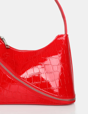 The Alba Red Croc Bag