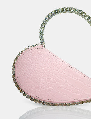 The Zee Baby Pink Diamante Love Heart Grab Bag